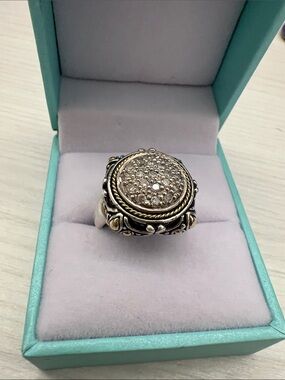 Two-Tone Dimond Ring in Sterling-Silver and 18K gold